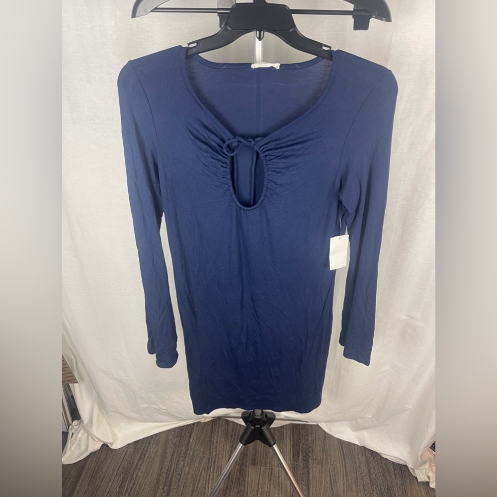 Love Appello Navy Blue Long Sleeve Midi Dress Size Medium (8-10) NWT - Picture 3 of 7